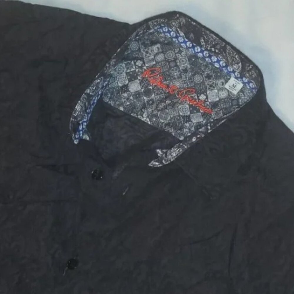 Robert Graham Button Down Shirt Paisley Upscale Goth Rocker Grunge Steampunk